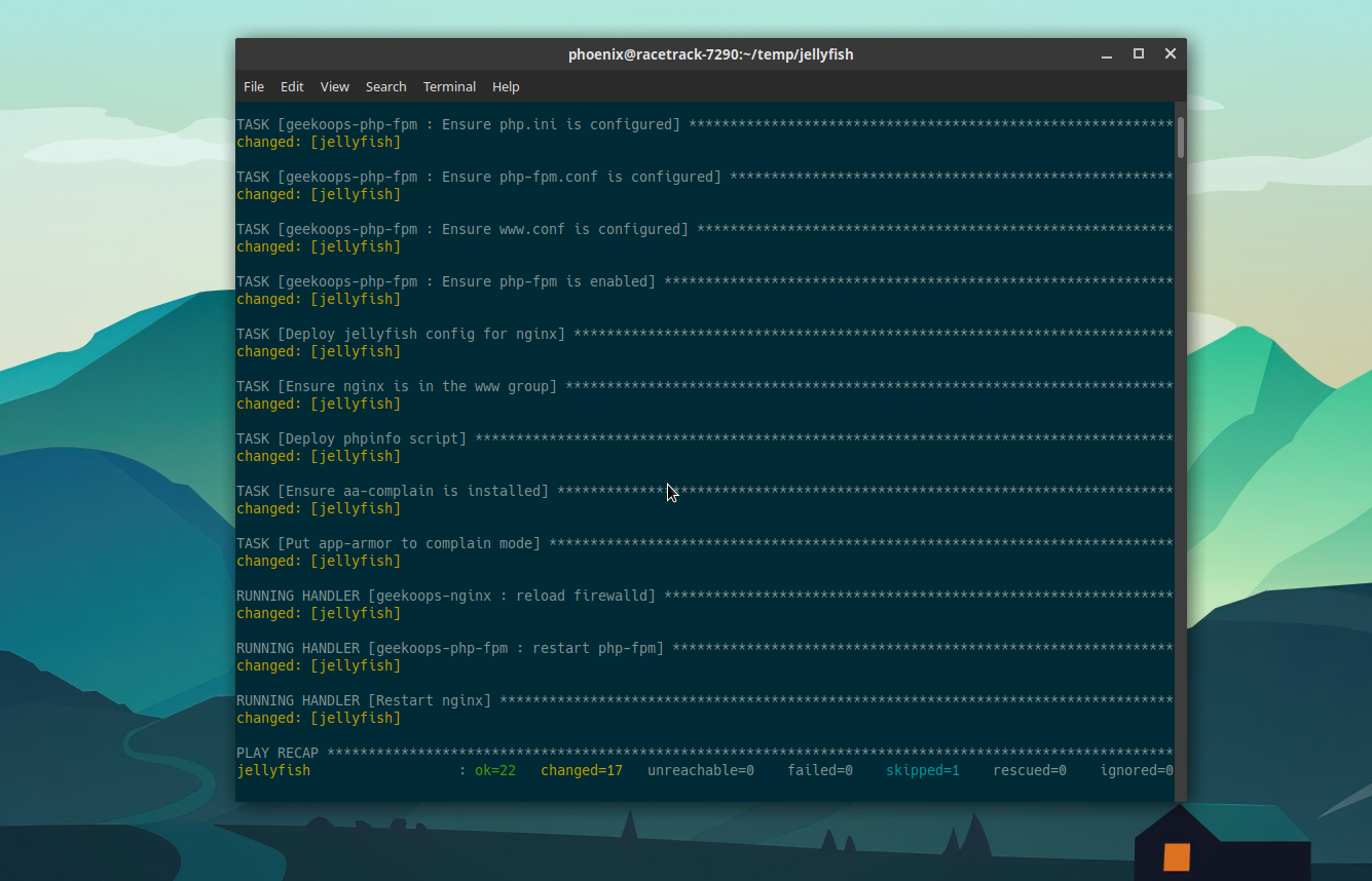 Screenshot of ansible completing its task